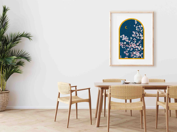 Cherry Blossoms Window Scene - Art Print