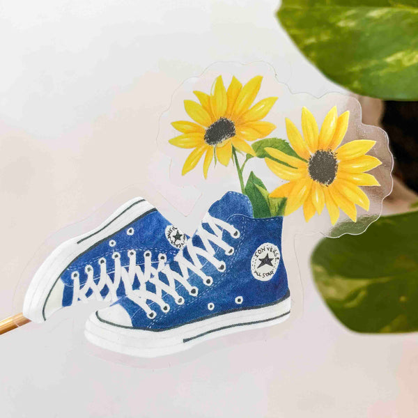 CLEAR Sunflower Shoe Sticker