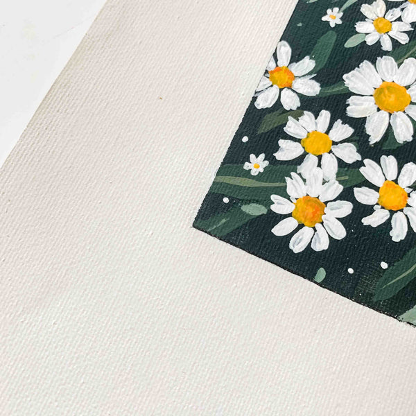 Daisy Original Painting on Canvas Pad