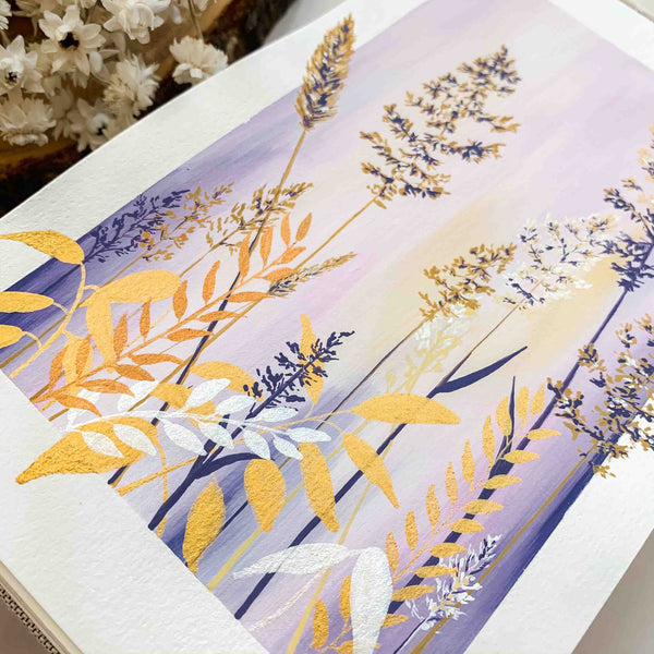 Golden Wild Flowers - Original Painting