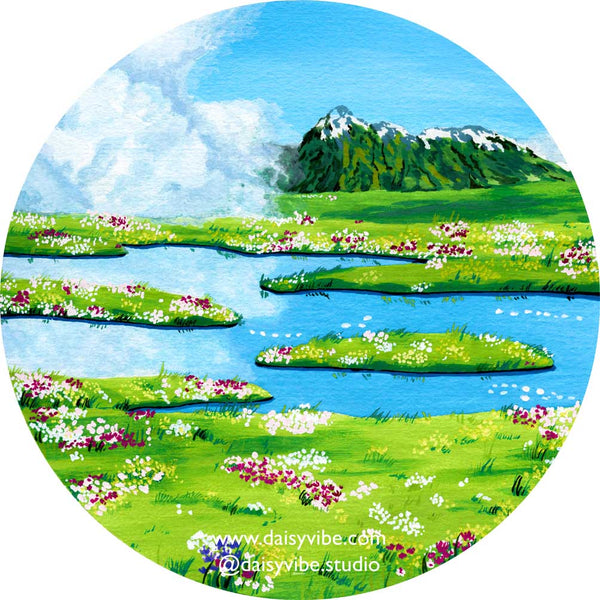 Animation Flower Fields Art Print