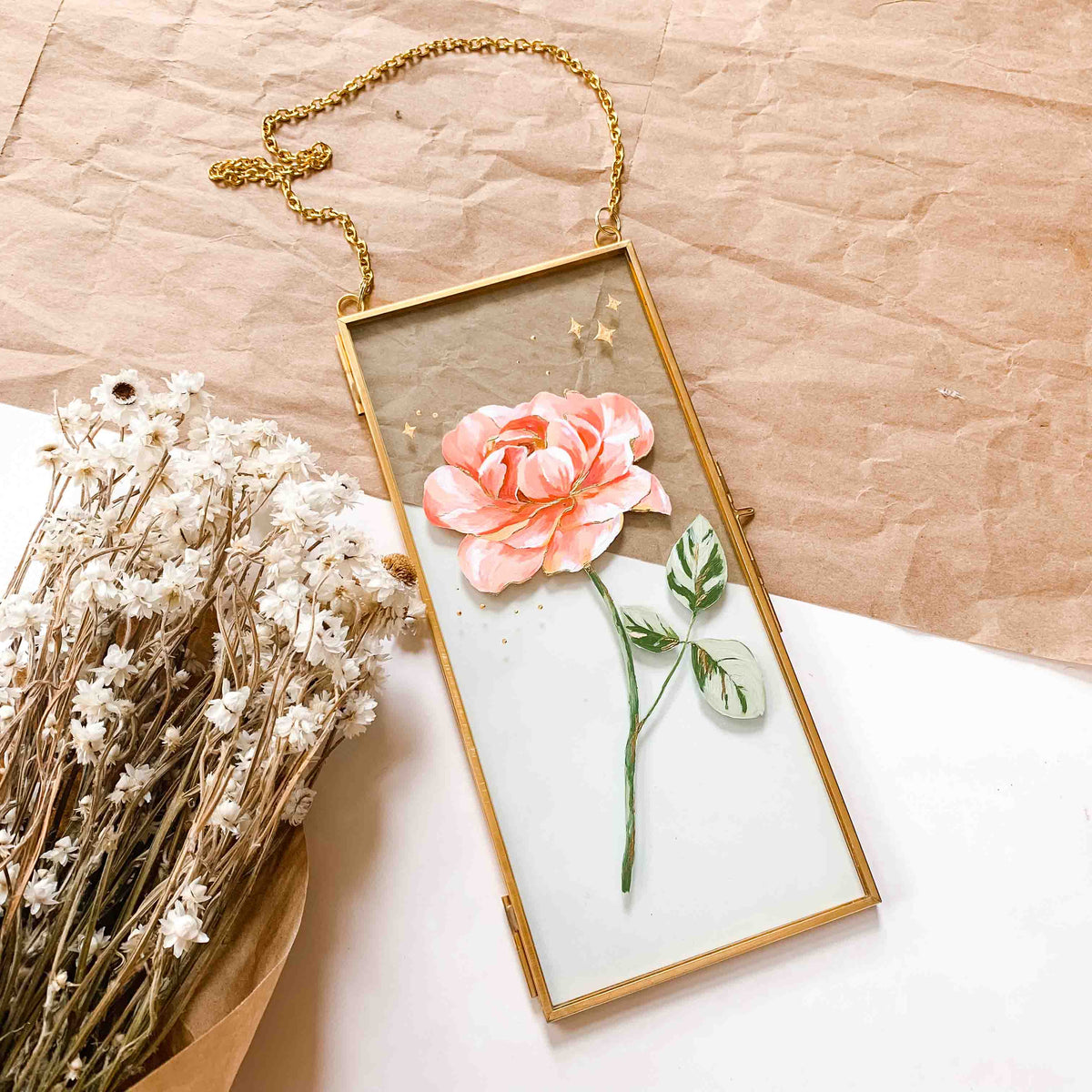 Rose Original Glass Painting
