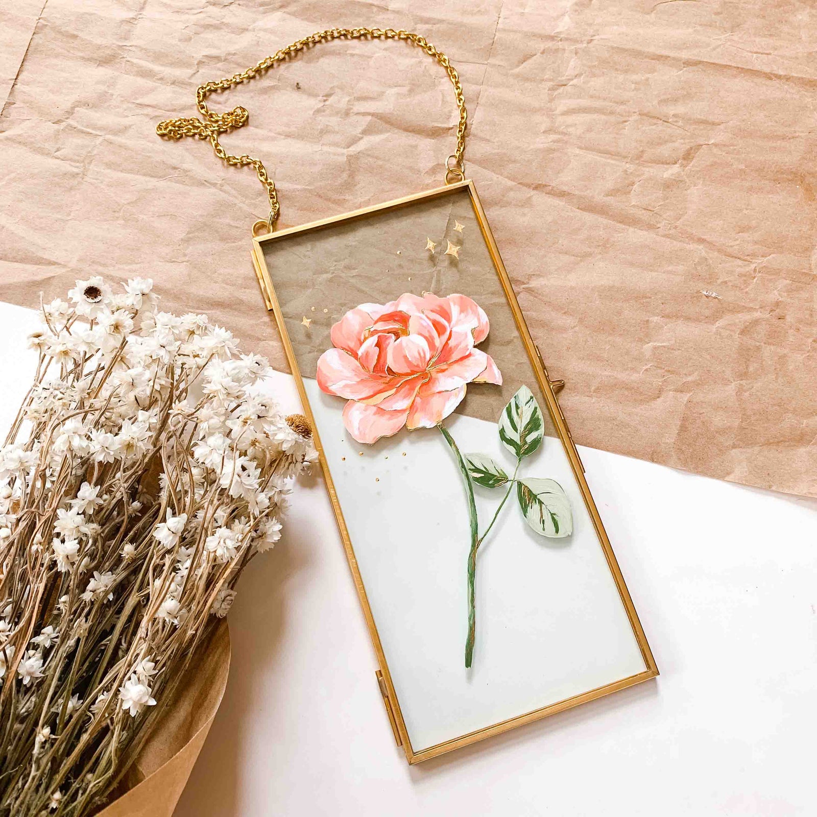 Rose Original Glass Painting