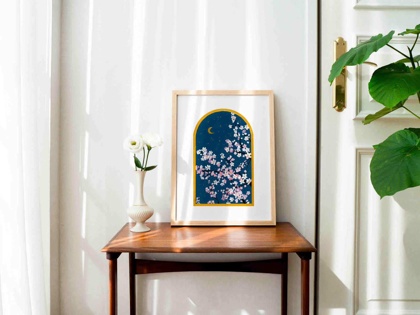 Cherry Blossoms Window Scene - Art Print