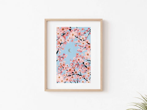 Sakura Under Silver Moon - Art Print