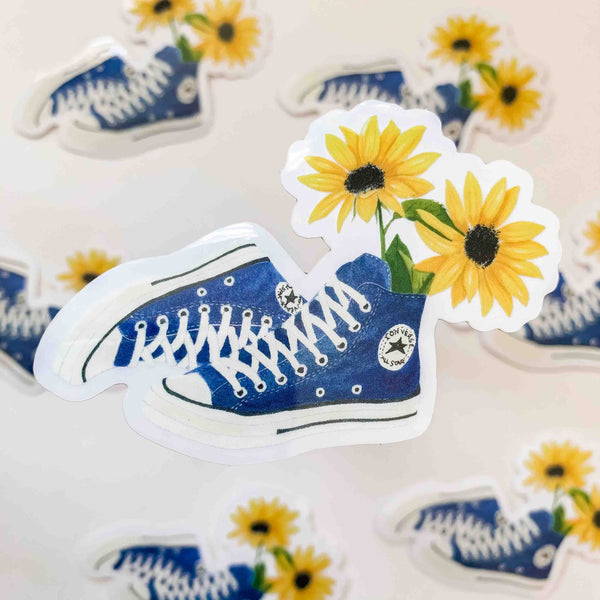 CLEAR Sunflower Shoe Sticker