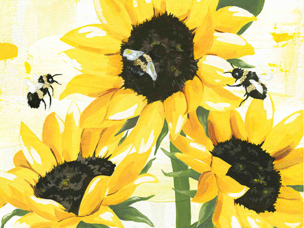 Sunflowers and Bees - Art Print