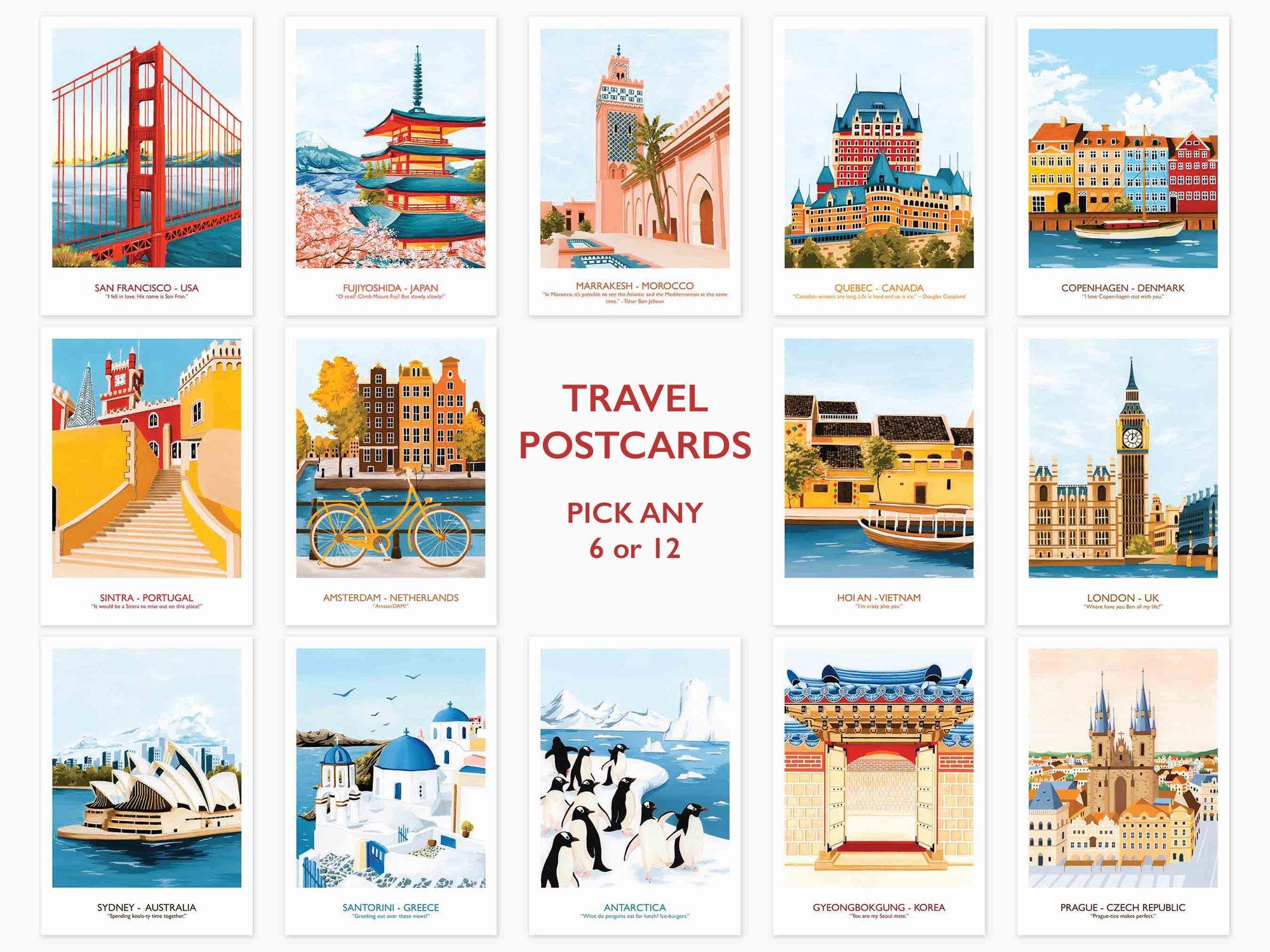 Travel Postcard Set - Daisy Vibe