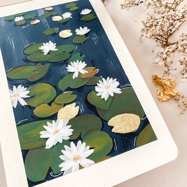 Shiny Water Lily Pads - Original Painting