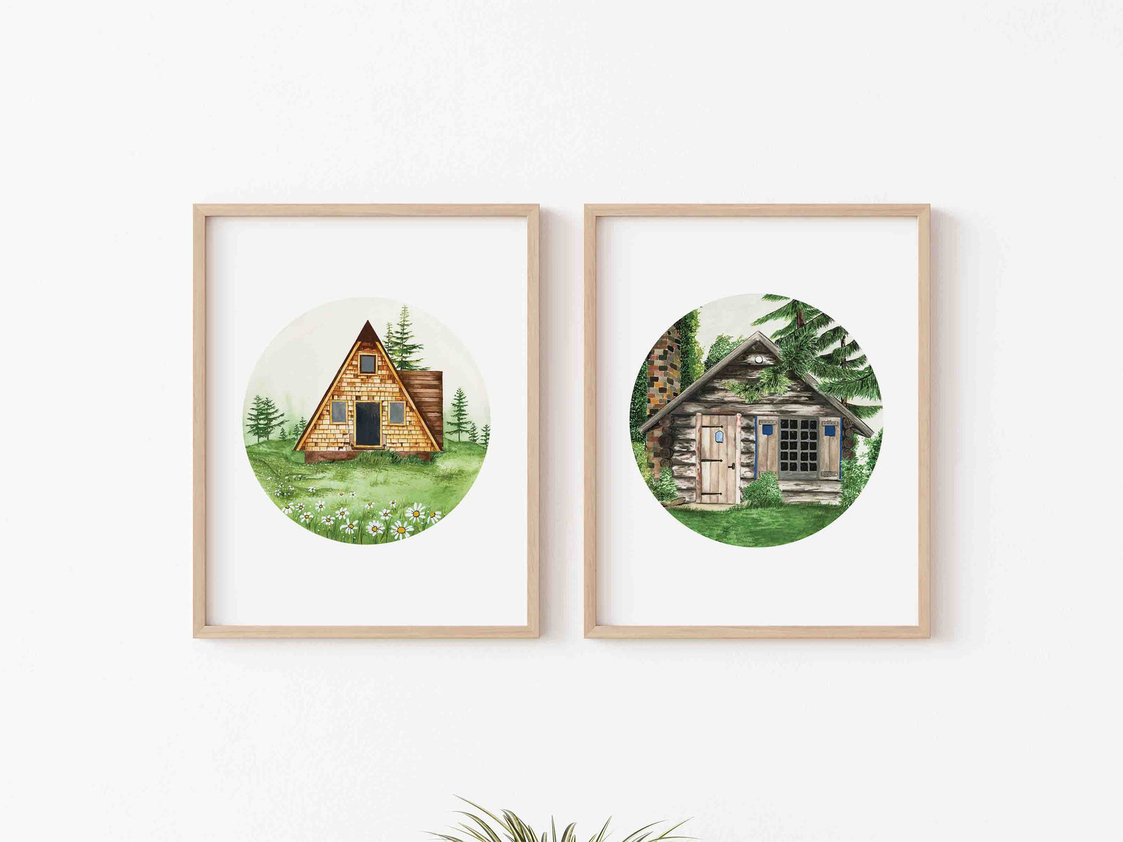 Cabin in Daisy Field Art Print