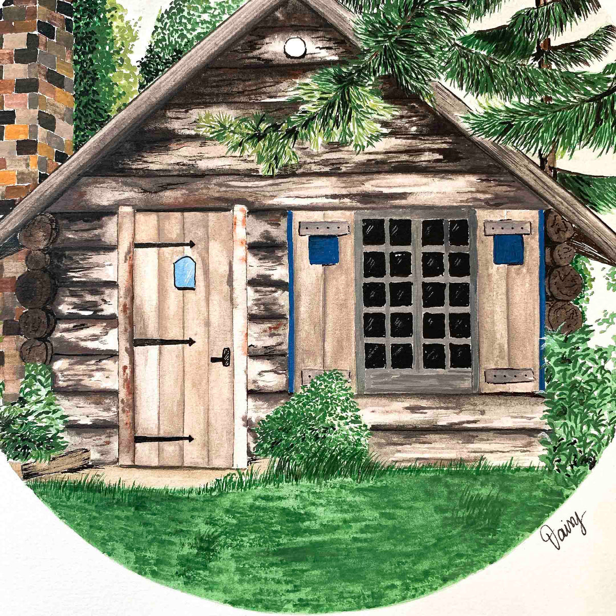 Cabin in the Woods Original Painting