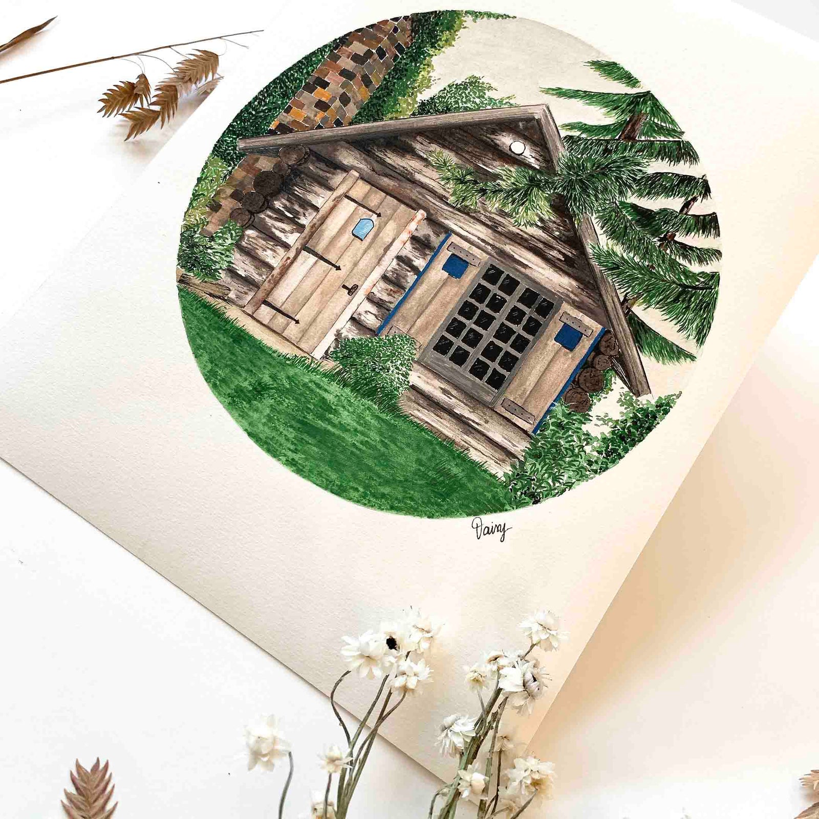 Cabin in the Woods Original Painting