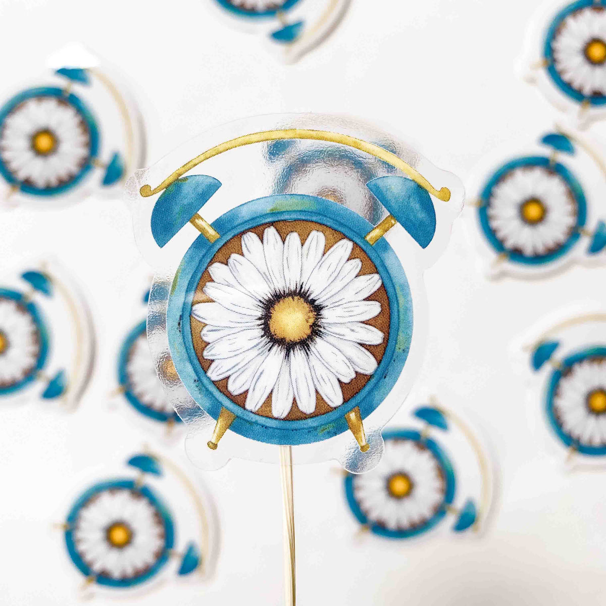 CLEAR Mini Daisy Clock Stickers (set of 2)