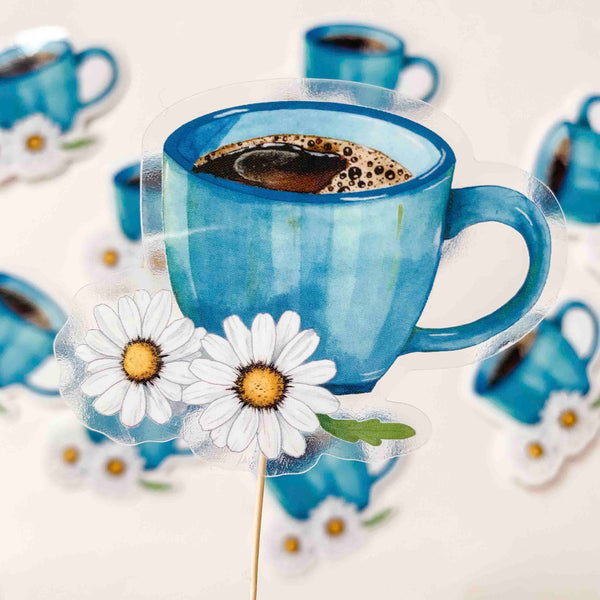 CLEAR Daisy Cup Stickers (set of 2)