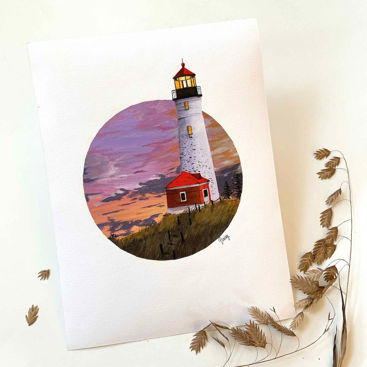 Lighthouse Sunset Original Painting