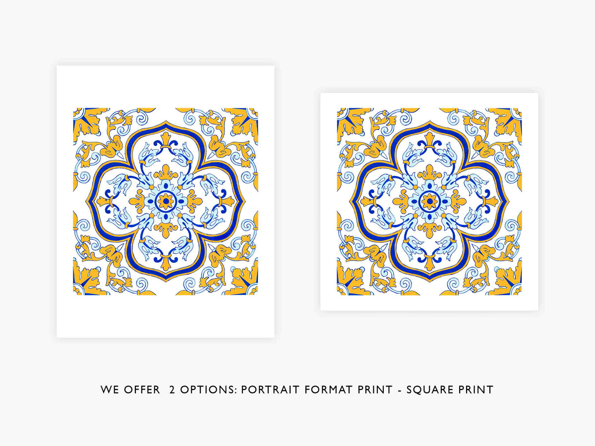 Set of 2 or 4 - Portuguese Tile Art Print