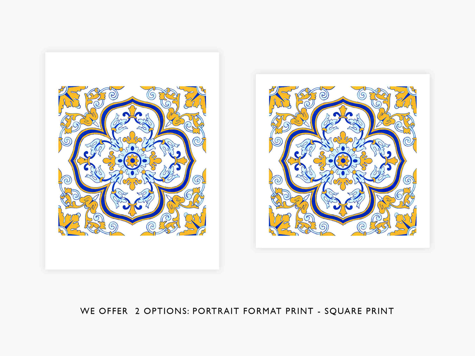Set of 2 or 4 - Portuguese Tile Art Print