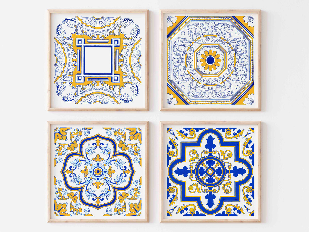 Set of 2 or 4 - Portuguese Tile Art Print