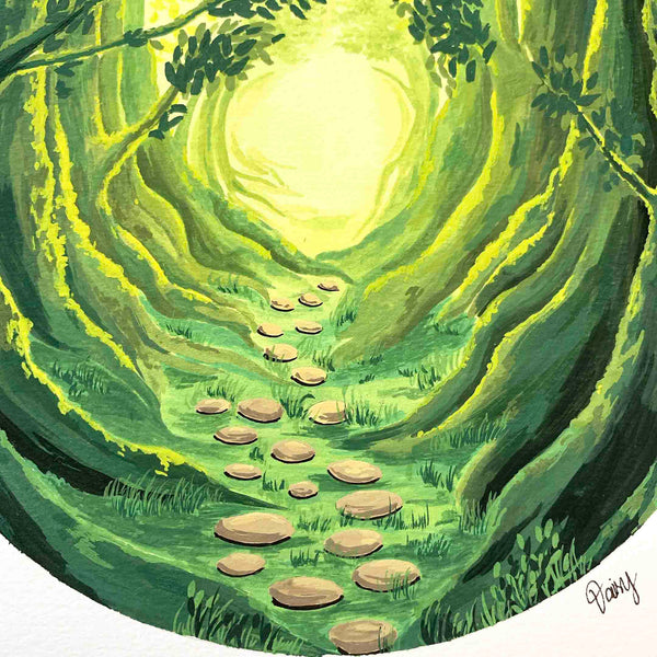 Princess Mononoke Inspired Original Forest Painting