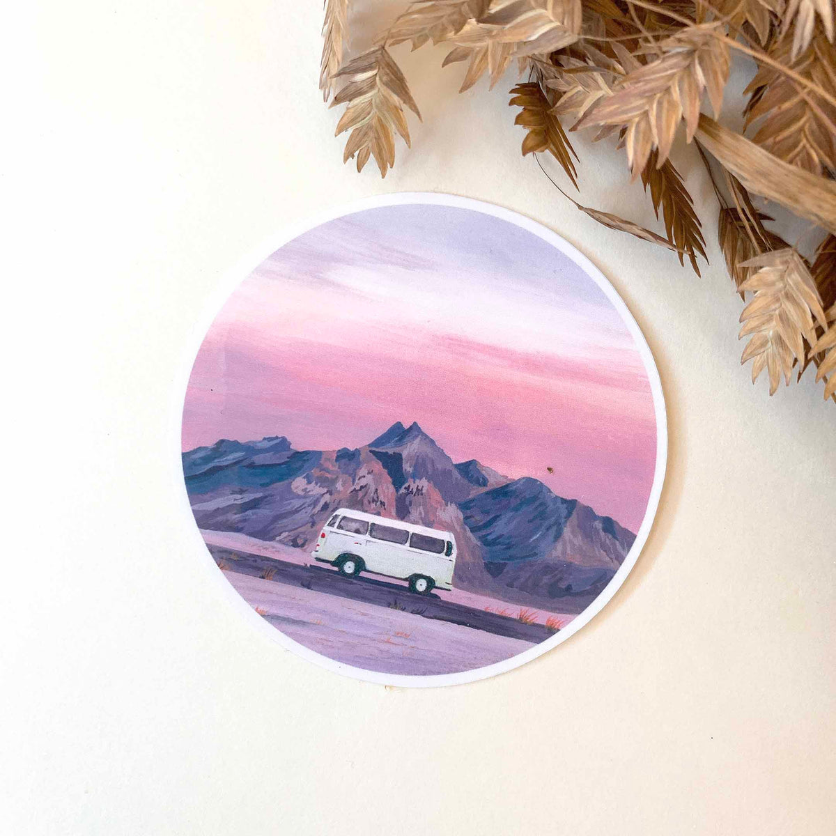 Green Volkswagen Camping Van Sticker